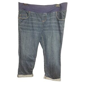 Great Expectations Maternity Jeans Womens L 12-14 Blue Denim Over Belly Panel